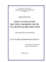 nâng cao chất lượng học tiếng anh không chuyên của trường đại học đồng tháp 