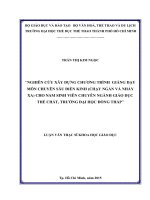 nghiên cứu xây dựng chƣơng trình giảng dạy môn chuyên sâu điền kinh (chạy ngắn và nhảy xa) cho nam sinh viên chuyên ngành giáo dục thể chất, trƣờng đại học đồng tháp 