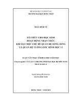 tổ chức cho học sinh hoạt động nhận thức khi dạy học chủ đề quan hệ song song và quan hệ vuông góc hình học 11 