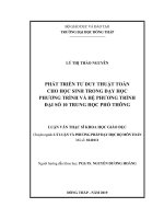 phát triển tư duy thuật toán cho học sinh trong dạy học phương trình và hệ phương trình đại số 10 trung học phổ thông 