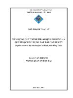 xây dựng quy trình thẩm định phương án quy hoạch sử dụng đất đai cấp huyện 