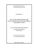 quản lý hoạt động giáo dục trẻ tại các trường mầm non huyện thới lai, thành phố cần thơ