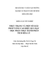 Thực trạng và một số giải pháp nâng cao hiệu quả dạy   học phần thực hành phân tích hóa lý 