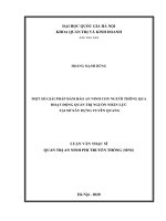 Một số giải pháp đảm bảo an ninh con người thông qua hoạt động quản trị nguồn nhân lực tại sở xây dựng tuyên quang 