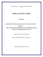 Tách khối tâm cho bài toán nguyên tử tương tác với từ trường đều 