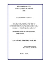 xây dựng bài tập tâm vận động phát triển khả năng vận động theo nhạc cho trẻ 3 4 tuổi ở trường mầm non 