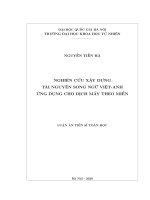 Nghiên cứu xây dựng tài nguyên song ngữ anh   việt ứng dụng cho dịch máy theo miền 