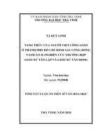 Tang thức của người việt công giáo ở thành phố hồ chí minh sau công đồng vatican II   nghiên cứu trường hợp giáo xứ tân lập và giáo xứ tân định tt 
