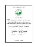 Đánh giá hiệu quả kinh tế của việc chuyển đổi đất trồng cây hàng năm sang trồng hoa đào tại địa bàn phường cam giá 