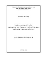 (Luận văn thạc sĩ) - Phòng, chống rửa tiền trong lĩnh vực tài chính - ngân hàng theo pháp luật Việt Nam hiện nay