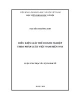 điều kiện giải thể doanh nghiệp theo pháp luật việt nam hiện nay 
