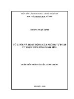 Tổ chức và hoạt động của phòng tư pháp từ thực tiễn tỉnh ninh bình 