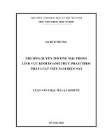 Nhượng quyền thương mại trong lĩnh vực kinh doanh thực phẩm theo pháp luật việt nam hiện nay 