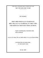 Thực hiện pháp luật về kiểm sát điều tra các vụ án hình sự từ thực tiễn viện kiểm sát nhân dân tỉnh cao bằng 