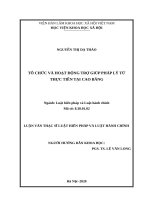 Tổ chức và hoạt động trợ giúp pháp lý từ thực tiễn tại cao bằng 