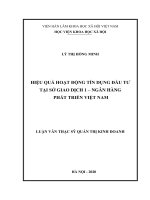 Hiệu quả hoạt động tín dụng đầu tư tại sở giao dịch 1 – ngân hàng phát triển việt nam 