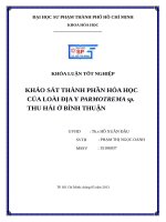 Khảo sát thành phần hóa học của loài địa y parmotrema SP  thu hái ở bình thuận 