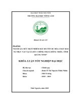 Đánh giá mức độ ô nhiễm đất do tồn dư hóa chất bảo vệ thực vật tại xã đức chính, thị xã đông triều, tỉnh quảng ninh 