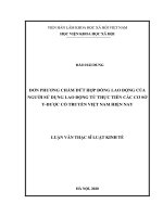 (Luận văn thạc sĩ) - ĐƠN PHƯƠNG CHẤM DỨT HỢP ĐỒNG LAO ĐỘNG CỦA NGƯỜI SỬ DỤNG LAO ĐỘNG TỪ THỰC TIỄN CÁC CƠ SỞ Y-DƯỢC CỔ TRUYỀN VIỆT NAM HIỆN NAY