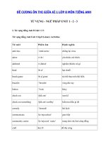 Tải Từ vựng - Ngữ pháp tiếng Anh lớp 8 giữa học kì 1 năm 2020 - 2021 - Lý thuyết giữa kì 1 lớp 8 môn tiếng Anh chi tiết nhất