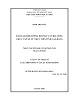 đào tạo, bồi dưỡng đội ngũ cán bộ, công chức cấp xã từ thực tiễn tỉnh cao bằng 