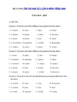 Tải Đề cương tiếng Anh lớp 8 học kì 2 năm 2019 - 2020 - Bài tập ôn tập tiếng Anh học kì 2 lớp 8