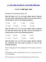 Tải Bộ đề thi giữa kì 1 lớp 8 môn tiếng Anh năm 2020 - 2021 - 5 Đề kiểm tra tiếng Anh lớp 8 giữa kì 1 chương trình mới có đáp án