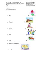 Đề kiểm tra học kì 1 môn Tiếng Anh lớp 2 năm học 2016-2017 – Sở Giáo dục và Đào tạo Nghệ An