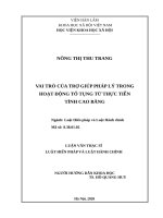 vai trò của trợ giúp pháp lý trong hoạt động tố tụng từ thực tiễn tỉnh cao bằng 