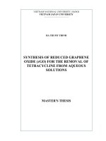 Ha, t  m  t  (2020)  synthesis of reduced graphene oxide (rgo) for the removal of tetracycline from aqueous solutions  master’s thesis, vietnam national university, hanoi 