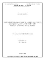 Nghiên cứu tính đa dạng và một số đặc điểm sinh thái của khu hệ chim tại khu bảo tồn thiên nhiên đồng sơn – kỳthượng, tỉnh quảng ninh TT 