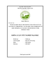 Đánh giá hiện trạng môi trường nước thải sản xuất tại công ty TNHH ryong   in vina khu công nghiệp quế võ (khu mở rộng) xã nam sơn, thành phố bắc ninh, tỉnh bắc ninh 