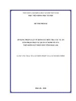 Áp dụng pháp luật về kiểm sát điều tra các vụ án xâm phạm trật tự quản lý kinh tế của viện kiếm sát nhân dân tỉnh đắk lắk 
