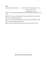 Tải Bộ đề thi học kì 2 môn Lịch sử lớp 9 - Đề kiểm tra môn Lịch sử học kì II có đáp án