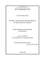 TỔ CHỨC và HOẠT ĐỘNG TRỢ GIÚP PHÁP lý từ THỰC TIỄN tại CAO BĂNG 