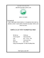 Thực hiện biện pháp phòng và trị bệnh cho chó tại bệnh xá thú y cộng đồng, trường đại học nông lâm thái nguyên 