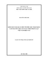 Kiểm soát hải quan đối với phế liệu nhập khẩu làm nguyên liệu sản xuất theo pháp luật việt nam hiện nay 