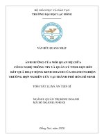 Tóm tắt luận án Tiến sĩ Quản trị kinh doanh: Ảnh hưởng của mối quan hệ giữa công nghệ thông tin và quản lý tinh gọn đến kết quả hoạt động kinh doanh của doanh nghiệp - Trường hợp
