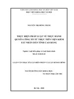 Thực hiện pháp luật về thực hành quyền công tố từ thực tiễn viện kiểm sát nhân dân tỉnh cao bằng 