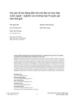 Các yếu tố tác động đến thu hút đầu tư trực tiếp nước ngoài - nghiên cứu trường hợp 15 quốc gia trên thế giới