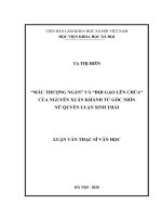 “Mẫu thượng ngàn” và “đội gạo lên chùa” của nguyễn xuân khánh từ góc nhìn nữ quyền luận sinh thái 