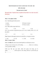 Tải Bộ đề thi khảo sát chất lượng đầu năm lớp 8 môn Hóa 2020 - 2021 - Đề thi khảo sát chất lượng đầu năm lớp 8 có đáp án