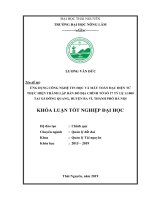 Ứng dụng công nghệ tin học và máy toàn đạc điện tử thực hiện thành lập bản đồ địa chính tờ số 17 tỷ lệ 1 1000 tại xã đông quang, huyện ba vì, thành phố hà nội 