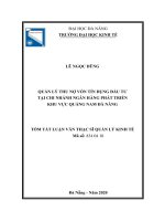 Quản lý thu nợ vốn TDĐT tại chi nhánh ngân hàng phát triển khu vực quảng nam đà nẵng 