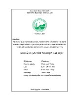 Áp dụng quy trình chăm sóc, nuôi dưỡng và phòng trị bệnh cho đàn lợn nái và lợn con tại trang trại sinh thái thanh xuân, xã nghĩa trụ, huyện văn giang, tỉnh hưng yên 