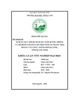 Áp dụng quy trình chăm sóc nuôi dưỡng, phòng và trị bệnh cho đàn lợn thịt tại trang trại hoàng văn châu, thành phố hạ long, tỉnh quảng ninh 