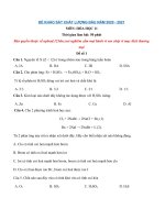 Tải Bộ đề thi khảo sát chất lượng đầu năm lớp 11 môn Hóa 2020 - 2021 - Đề kiểm tra chất lượng đầu năm lớp 11 có đáp án