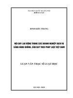 Nội quy lao động trong các doanh nghiệp dịch vụ cảng hàng không, sân bay theo pháp luật việt nam 