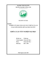 Nghiên cứu khả năng sản xuất trứng của gà VCZ16 nuôi chuồng hở tại thái nguyên 
