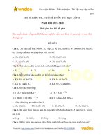 Tải Bộ đề thi Hóa học kì 2 lớp 10 năm 2019 - 2020 - Trắc nghiệm Hóa 10 học kì 2 có đáp án